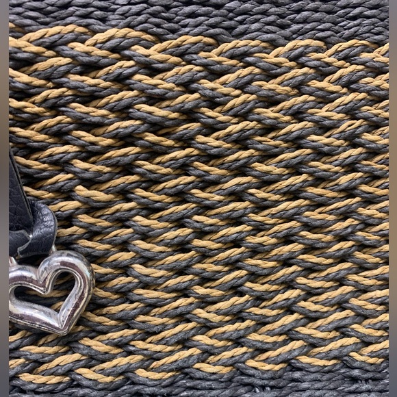 Brighton Delfina straw and leather shoulder bag in EUC - Picture 4 of 11